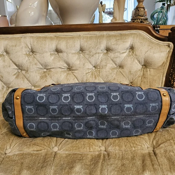 Authentic Salvatore Ferragamo denim tote bag - Picture 3 of 12